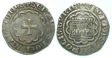 Crusaders in Tripoli. Bohemond VII, AD 1275-1287. Silver half Gros.