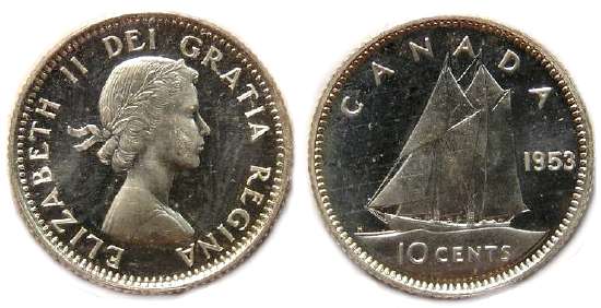 1953 canada 10 cent