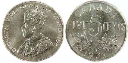 Canada 5 cent 1931