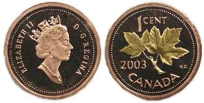 canada 2003 1 cent