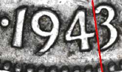 canada half dollar 1943 wide date