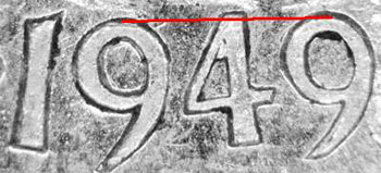 Canada half dollar 1949 high 4 narrow date