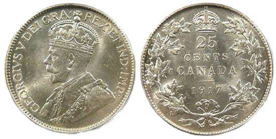 1917 canada 25 cent