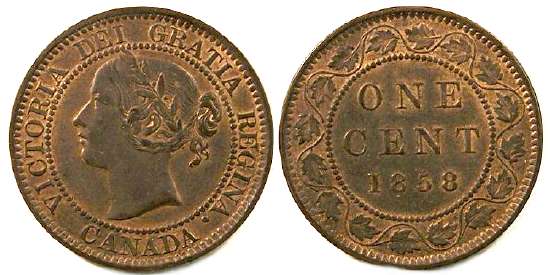 victoria 1858 cent young head