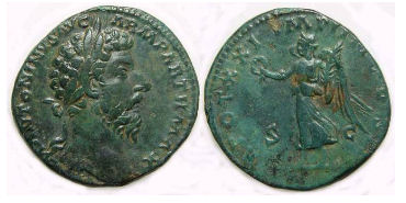 Marcus Aurelius, AD 161 to 180, Bronze sestertius.
