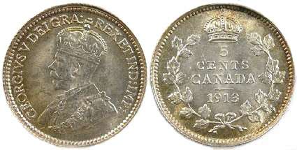 1912 canada 5 cent
