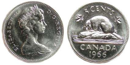 1966 canada 5 cent