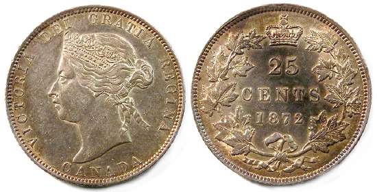 1872 canada 25 cent