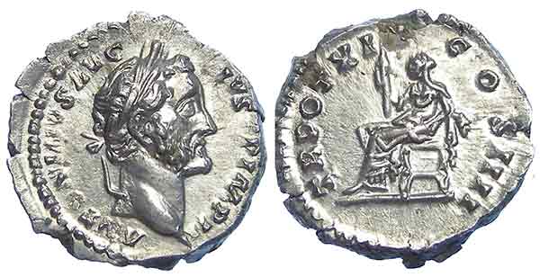 antoninus pius ef denarius