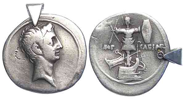 mounted augustus denarius