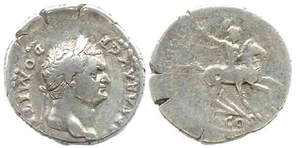 Domitian denarius worn reverse die