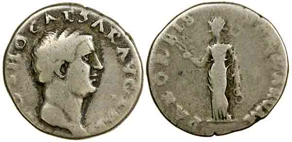 Otho denarius tilted die