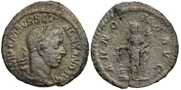 corroded severus alexander denarius